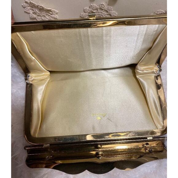 Vtg Miss Lewis Clutch Gold Evening bag - Picture 5 of 9